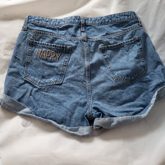 Wild Fable Women's Super-High Rise Rolled Cuff Mom Jean Shorts Happy Pocket.Wild - Picture 2 of 6